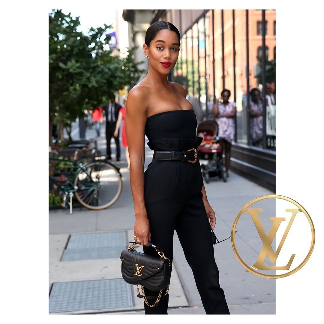 Laura Harrier Carrying a Louis Vuitton New Wave Chain Bag